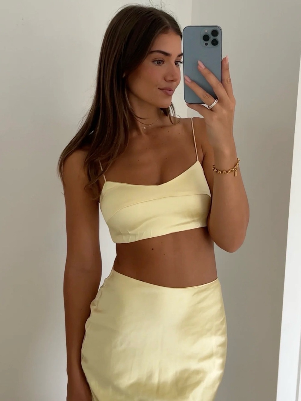 NWOT KIMCHI BLUE YELLOW MIDI SKIRT 🌼